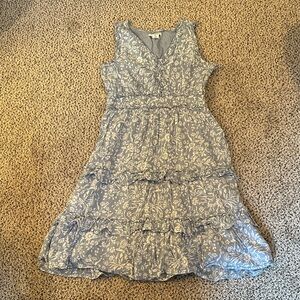 Lucky Brand Blue Floral Ruffle Tiered Dress